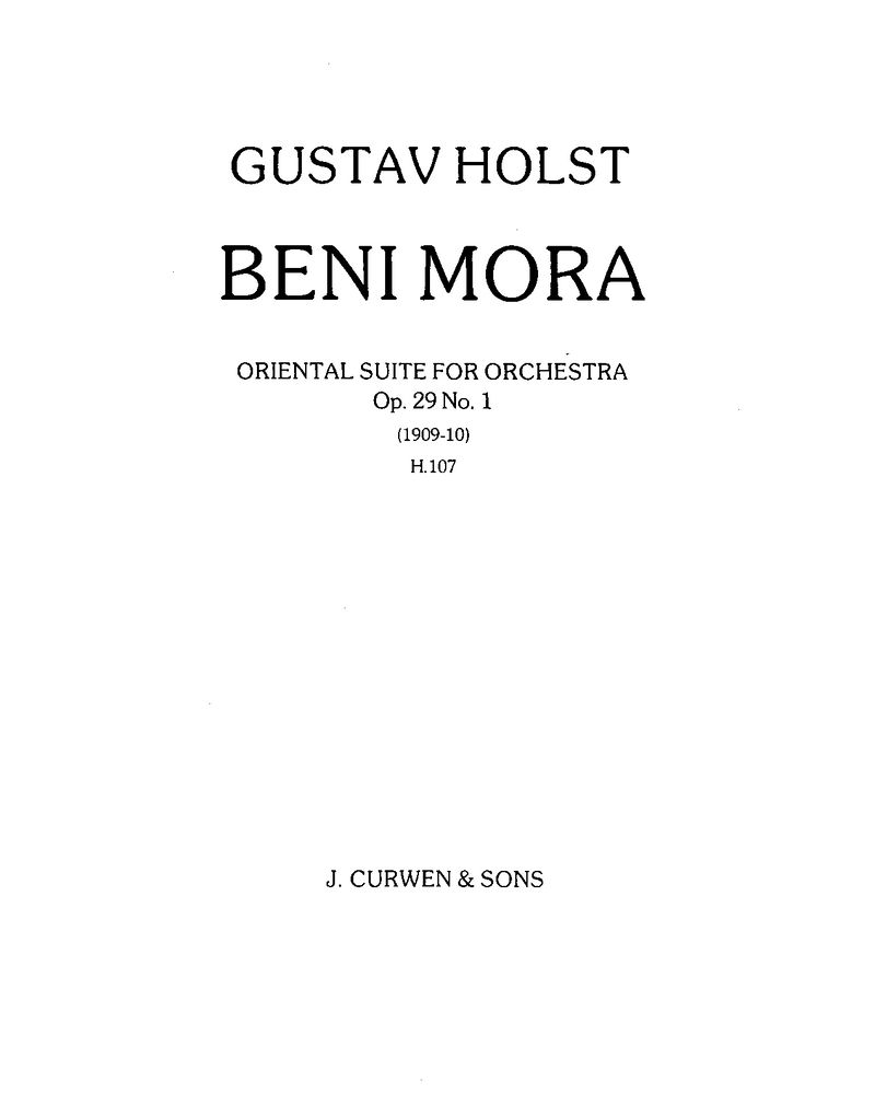Beni Mora, op. 29 No. 1 — 霍尔斯特