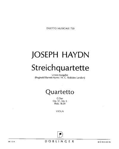 String Quartet in G major, op. 17/5 — 海顿