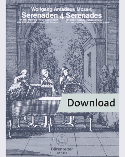 Serenades for three melody instruments or for one melody instrument and piano, Volume 4 in C major K. 439b/4,5 — 莫扎特