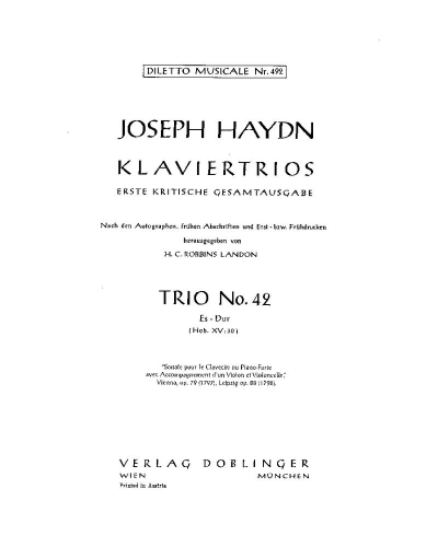 Piano Trio No. 42 in E-flat major, Hob. XV:30 — Joseph Haydn