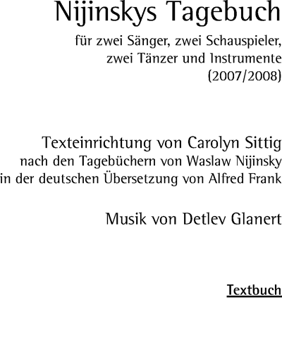 Nijinskys Tagebuch — Detlev Glanert