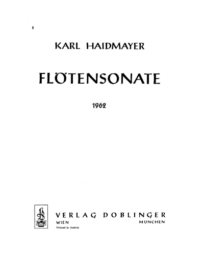 Flötensonate — Karl Haidmayer