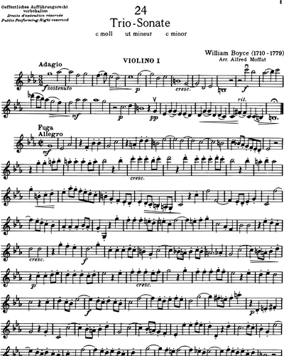 Sonata a tre in C minor — 威廉·博伊斯