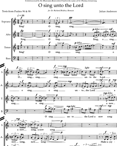 O Sing Unto the Lord — Julian Anderson
