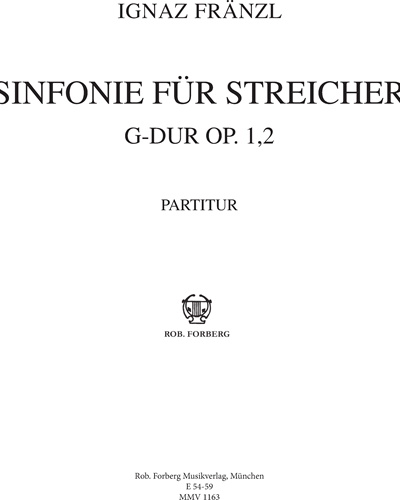 Symphony in G major, op. 1 no. 2 — Ignaz Fränzl