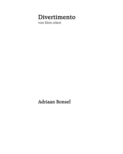 Divertimento — Adriaan Bonsel