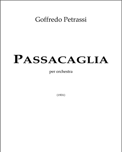 Passacaglia — 彼得拉西