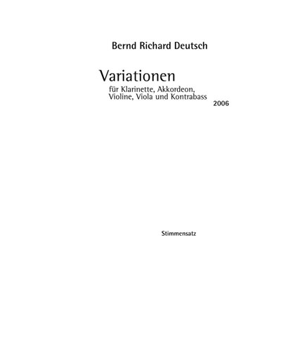 Variations, op. 16 — Bernd Richard Deutsch