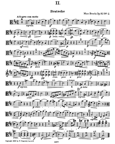 Eight Pieces, op. 83 (No. 2 in B minor) — 布鲁赫