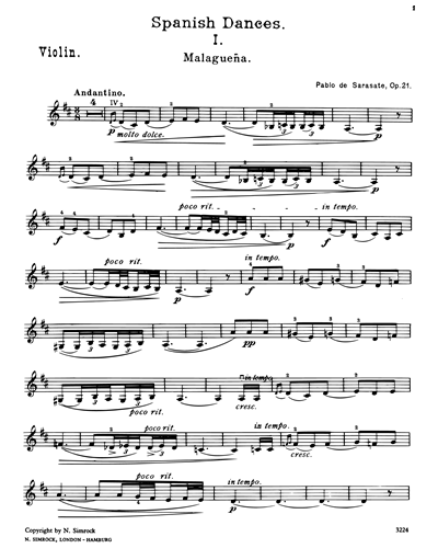 Spanish Dances, op. 21: Band 1 — Pablo de Sarasate