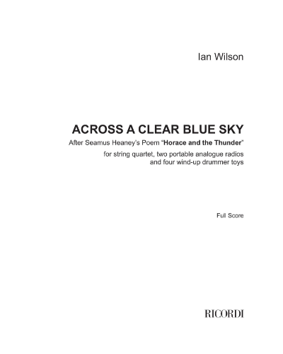 Across a clear blue sky — Ian Wilson