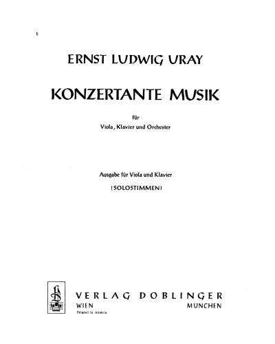 Konzertante Musik — Ernst Ludwig Uray