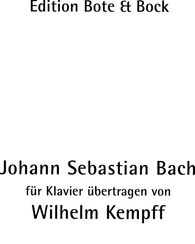 Chorale Prelude, BWV 659a — Johann Sebastian Bach