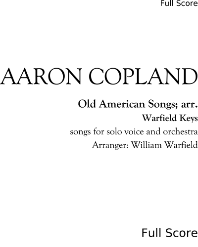 Old American Songs — 科普兰