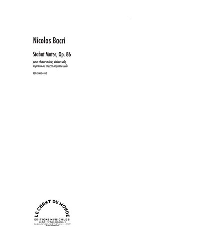Stabat Mater, Op. 86 — Nicolas Bacri