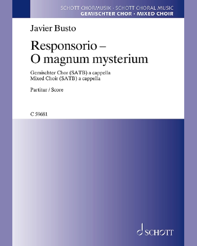 Responsorio - O magnum mysterium — Javier Busto Sagrado