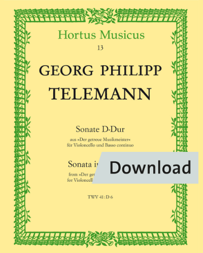 Sonata für Violoncello und Basso continuo in D major, TWV 41:D6 — Georg Philipp Telemann