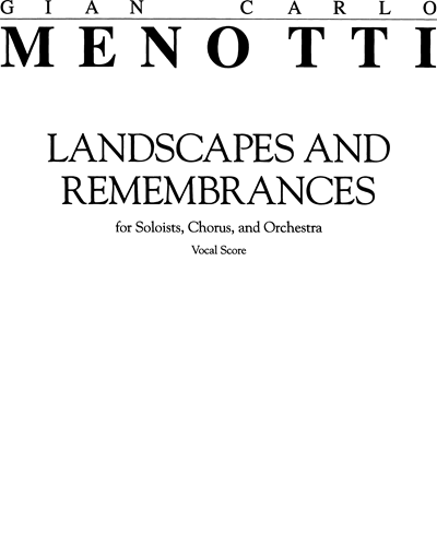 Landscapes and Remembrances — 吉安·卡洛·梅诺蒂