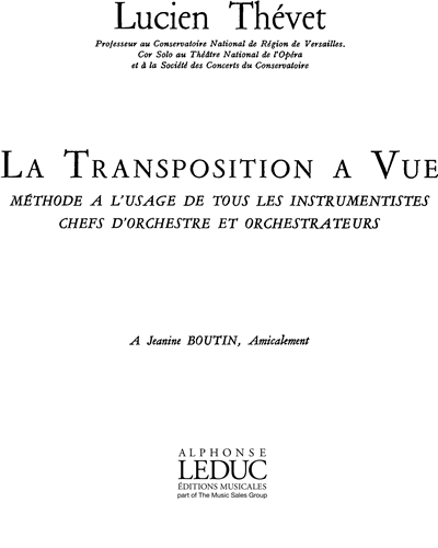 La Transposition À Vue — Lucien Thévet