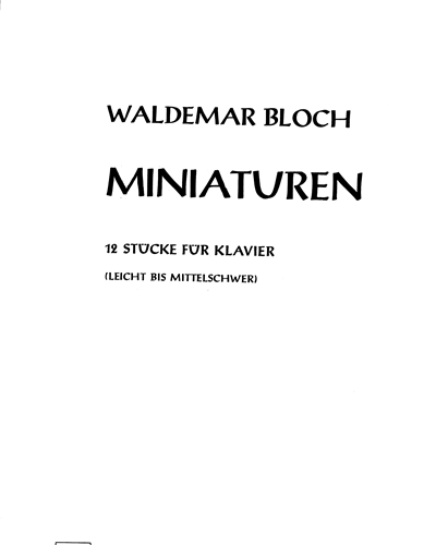 Miniatures — Waldemar Bloch