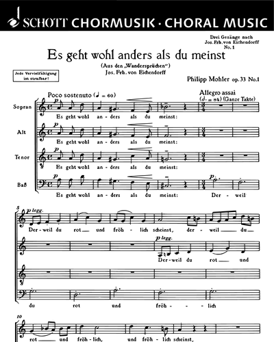 Gesänge aus den Wandersprüchen — Philipp Mohler
