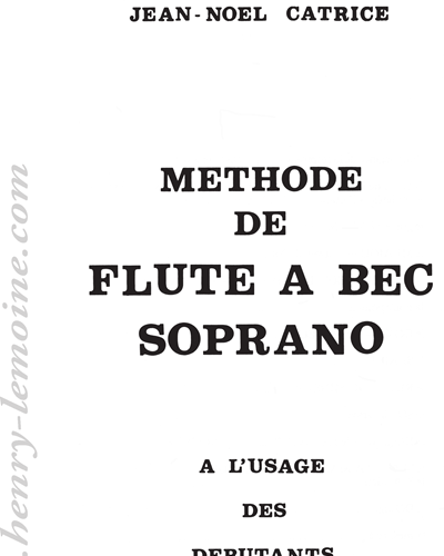 Method for Recorder — Jean-Noël Catrice