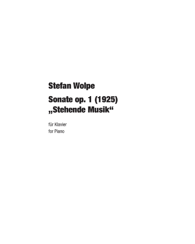 Sonata, 'Stehende Musik' — Stefan Wolpe