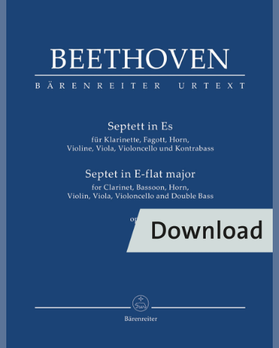 Septet for Clarinet, Bassoon, Horn, Violin, Viola, Violoncello and Double Bass in E-flat major, op. 20 — 贝多芬