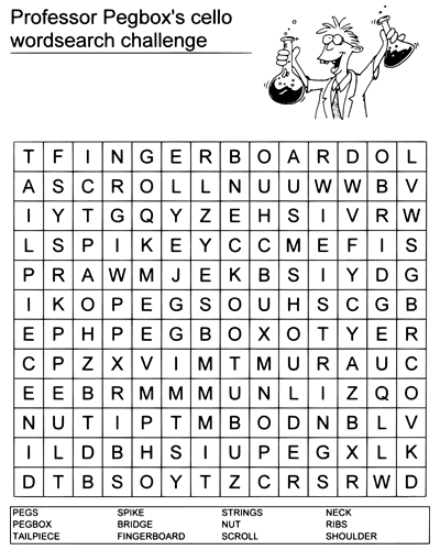 Professor Pegbox's Wordsearch Challenge — Mary Cohen