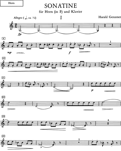 Sonatina for Horn and Piano — Harald Genzmer