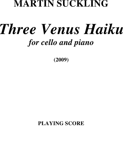 Three Venus Haiku — Martin Suckling