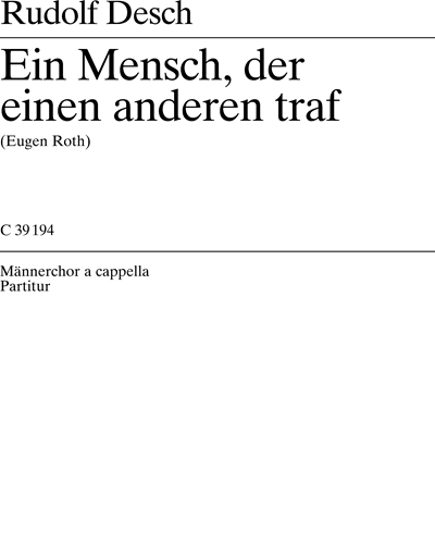 Ein Mensch, der einen andern traf — Rudolf Desch