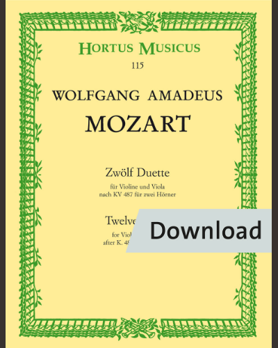 Zwölf Duette für Violine und Viola — 莫扎特