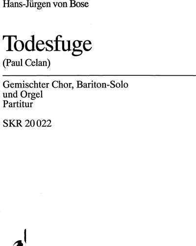 Todesfuge — Hans-Juergen von Bose