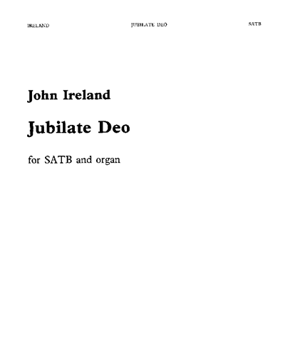 Jubilate Deo In F — 约翰·爱尔兰