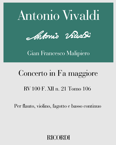 Concerto in F major, RV 100, F. XII no. 21, Tomo 106 — 维瓦尔第