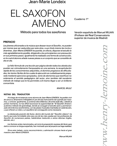 El Saxofon Ameno, Vol. 1 — Jean-Marie Londeix