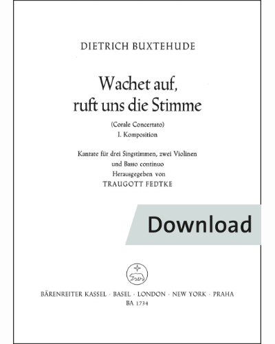 Wachet auf, ruft uns die Stimme für drei Singstimmen, zwei Violinen und Basso continuo BuxWV 101 — 布克斯特胡德