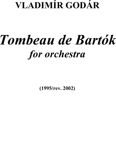 Tombeau de Bartók — Vladimír Godár