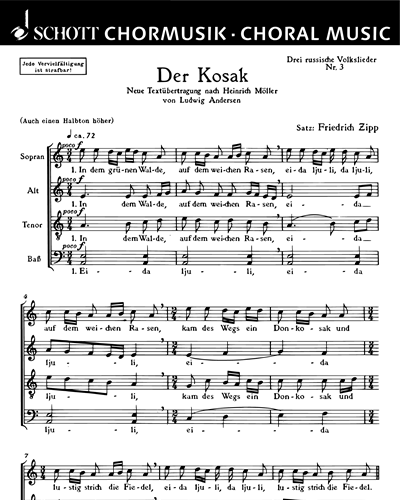 Drei russische Volkslieder — Friedrich Zipp