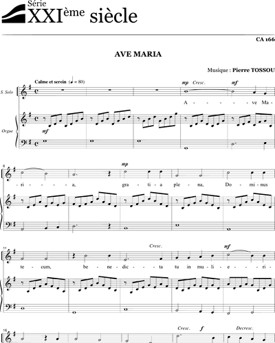 Ave Maria - Tossou - SATB piano — Pierre Tossou