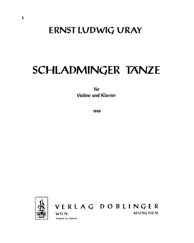 Schladminger Tänze — Ernst Ludwig Uray
