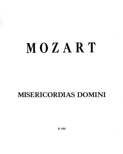 Misericordias Domini, K. 222 — Wolfgang Amadeus Mozart