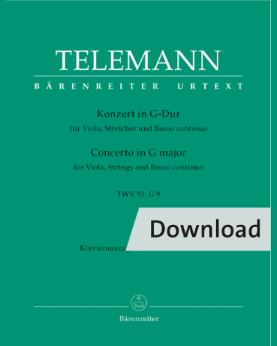 Concerto for Viola, Strings and Basso continuo in G major TWV 51:G9 — 泰勒曼