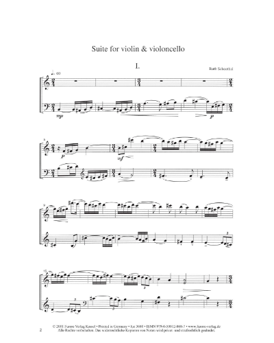 Suite for Violin and Violoncello — Ruth Schönthal