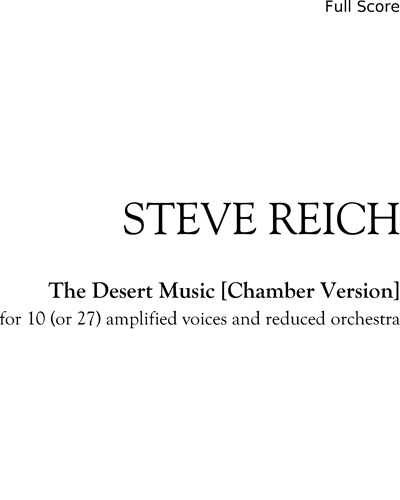The Desert Music [Chamber Version] — 史蒂夫·赖希