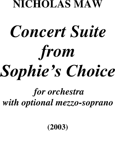 Concert Suite from 'Sophie's Choice' — Nicholas Maw