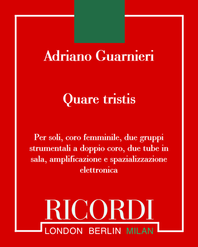 Quare tristis — Adriano Guarnieri