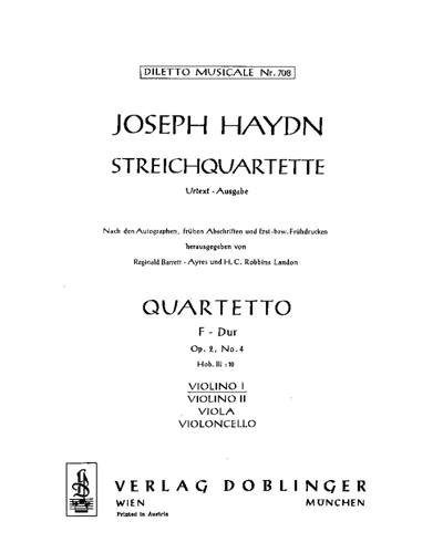 String Quartet in F major, op. 2/4 — 海顿