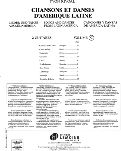 Latin American Songs and Dances, Vol. C — Yvon Rivoal